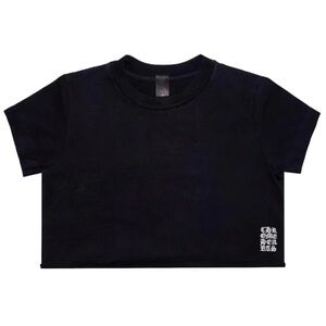 Chrome Hearts Script Logo Black Short Sleeve Cotton Cropped T Shirt Tee Small S